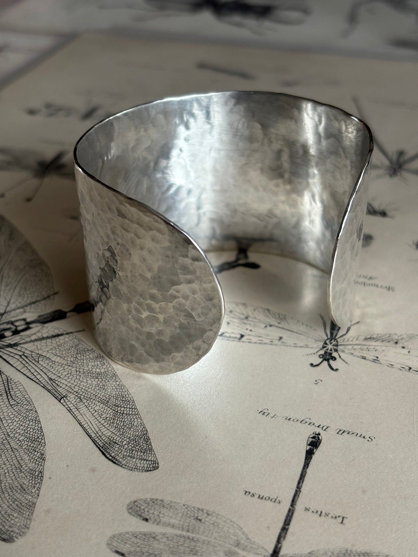 Sterling Silver Hammered Cuff Bangle