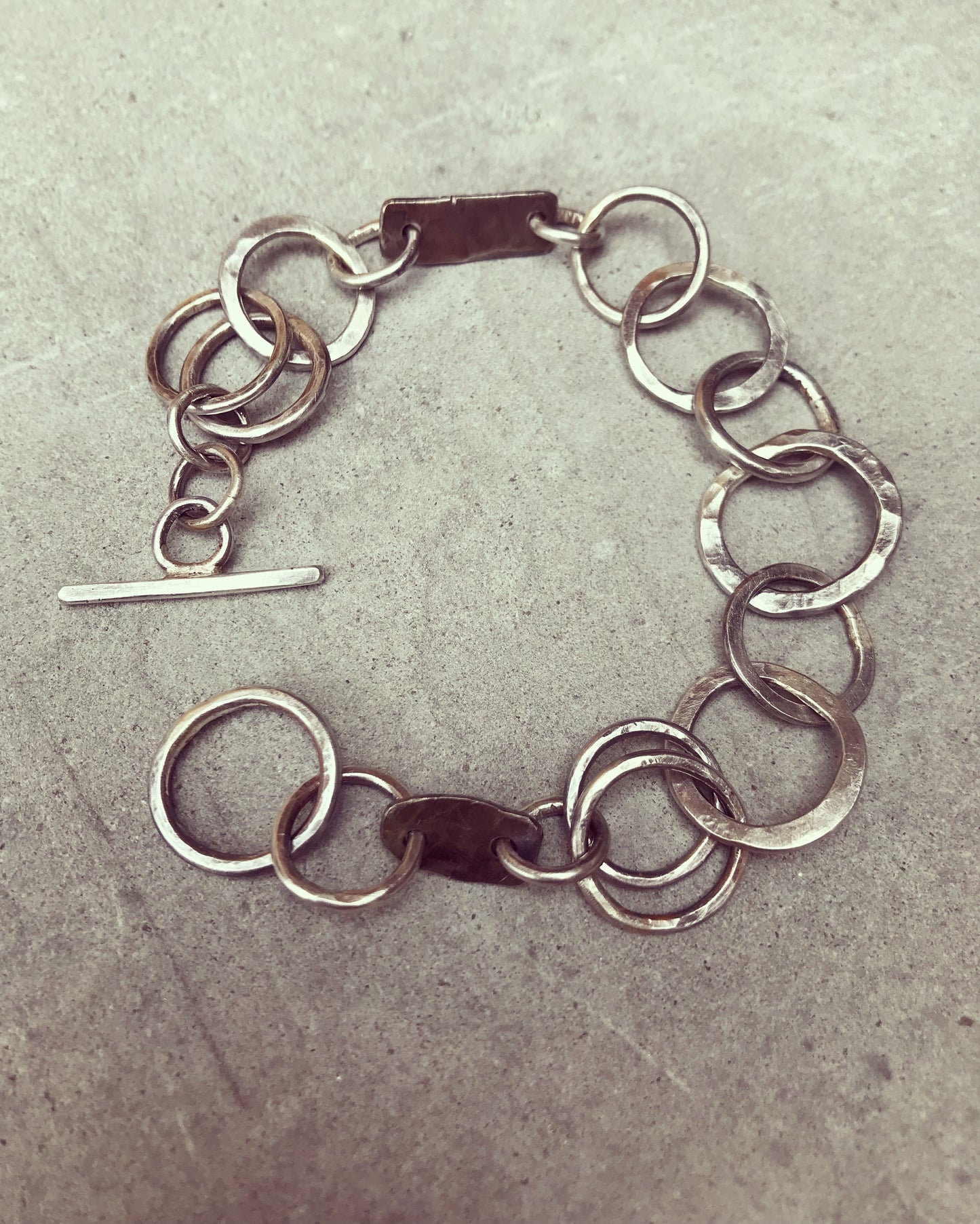 Multi Link Oxidised Bracelet