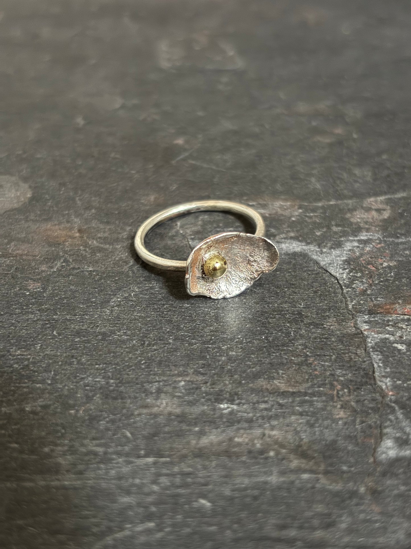 Peace Lilly Sterling Silver & Brass Ring