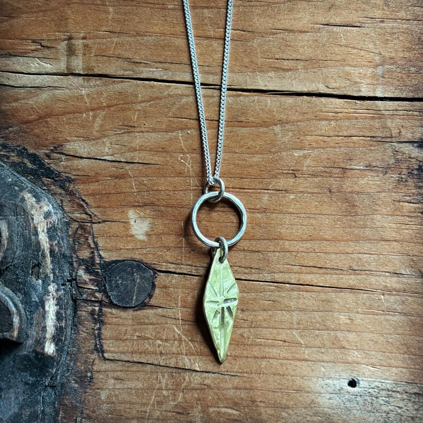 Brass & Sterling Silver Tribal Diamond Pendant