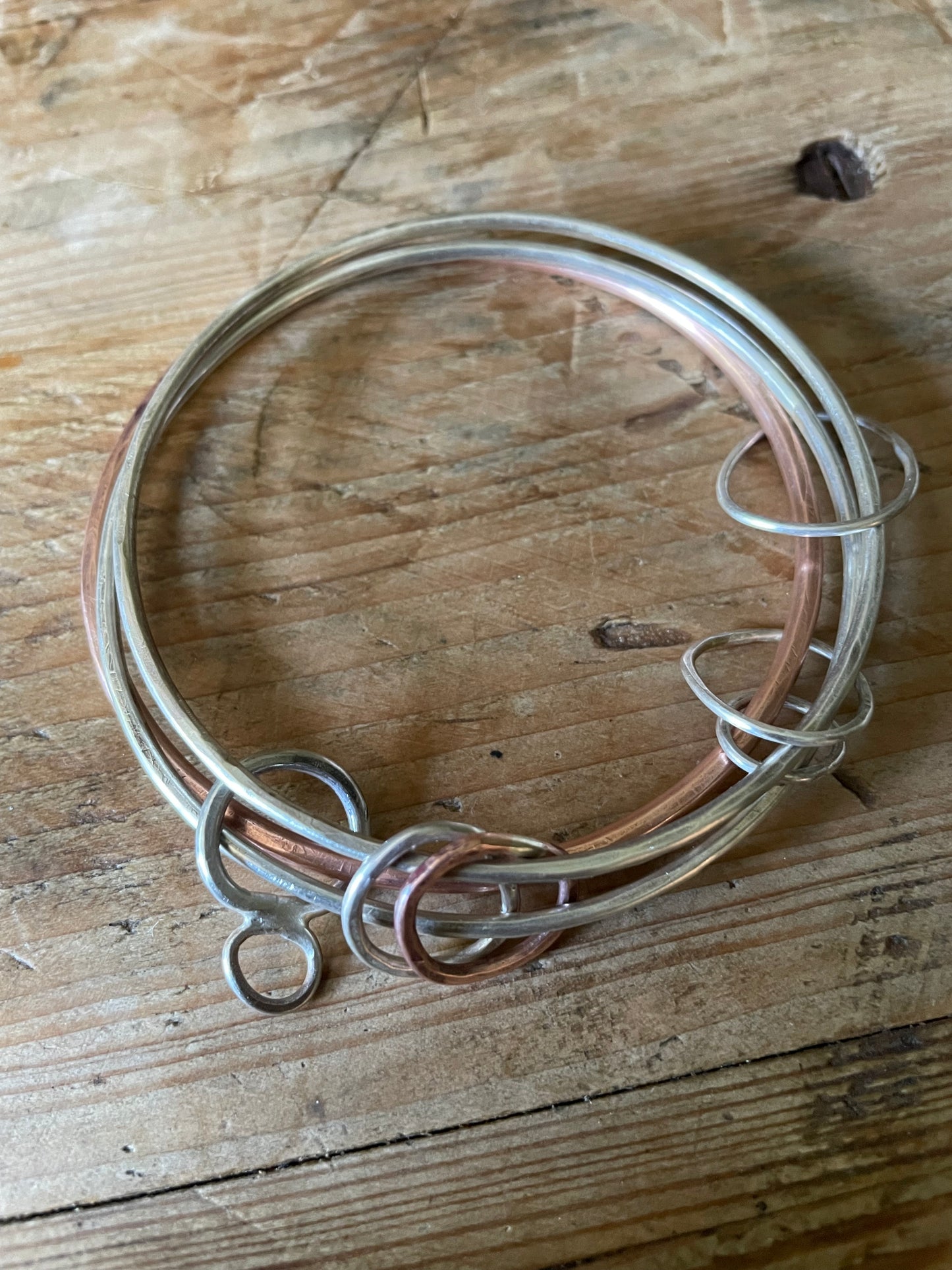 Silver/Brass or Copper Multi Bangle