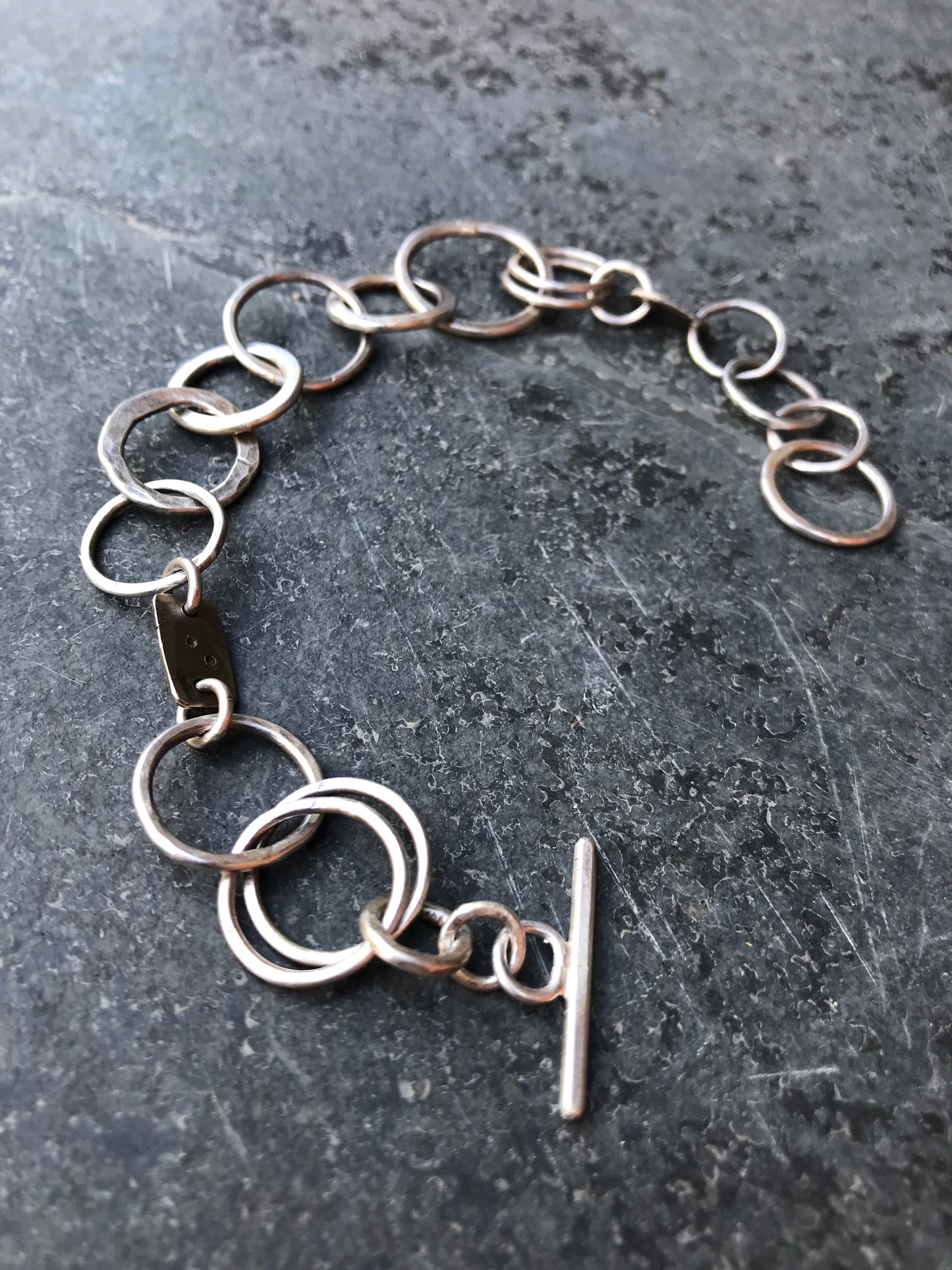 Multi Link Oxidised Bracelet