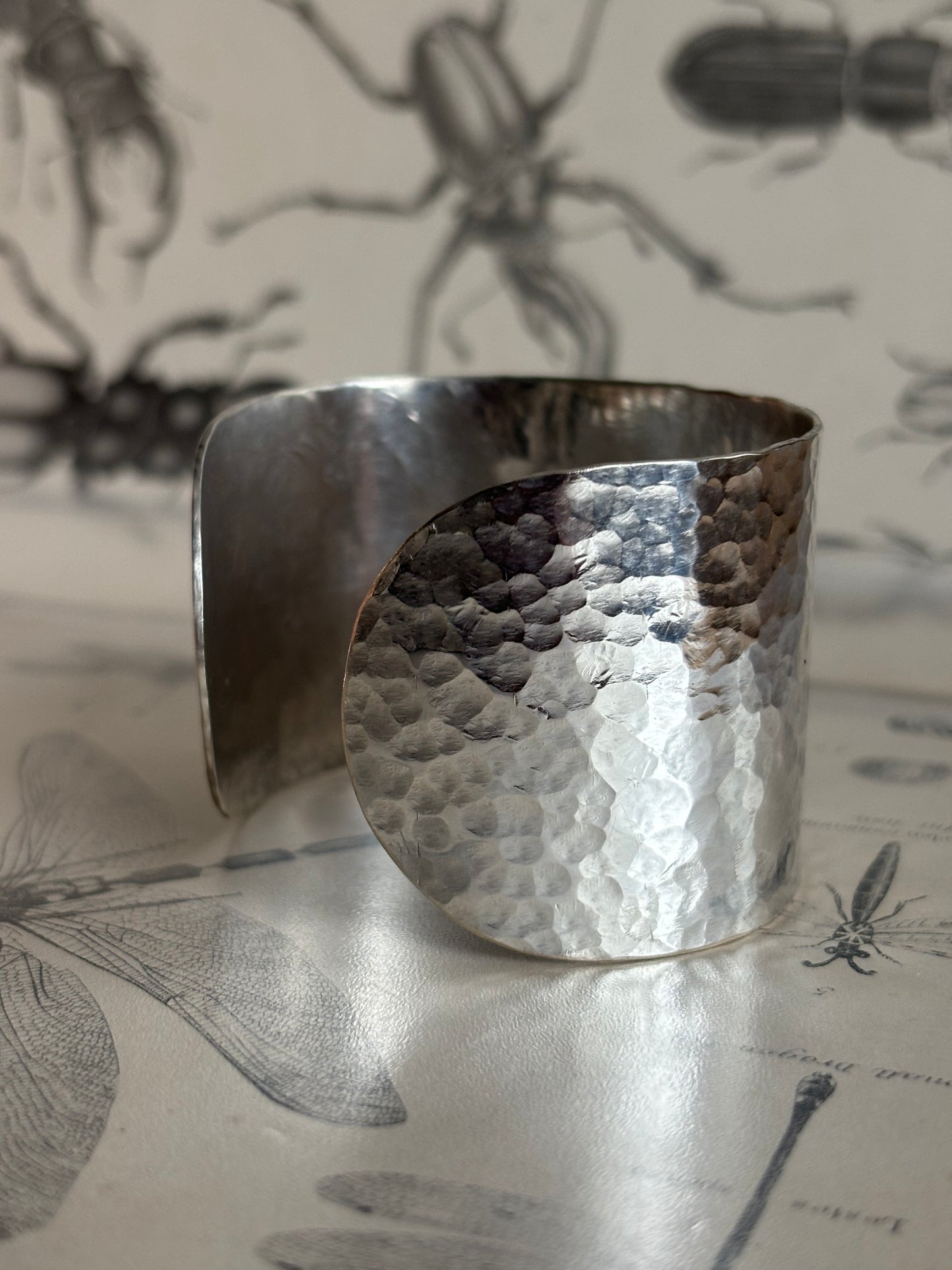 Sterling Silver Hammered Cuff Bangle