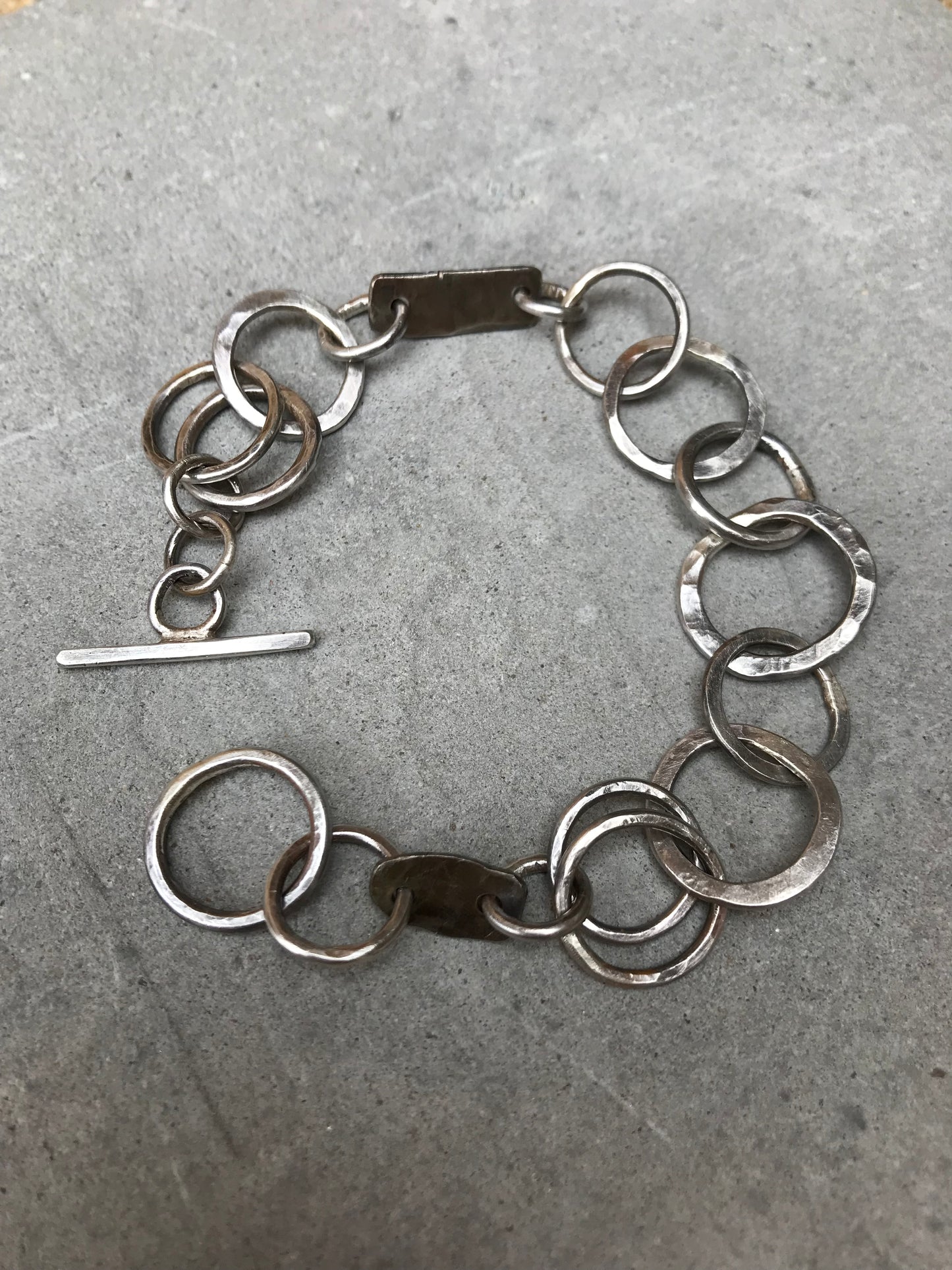 Multi Link Oxidised Bracelet