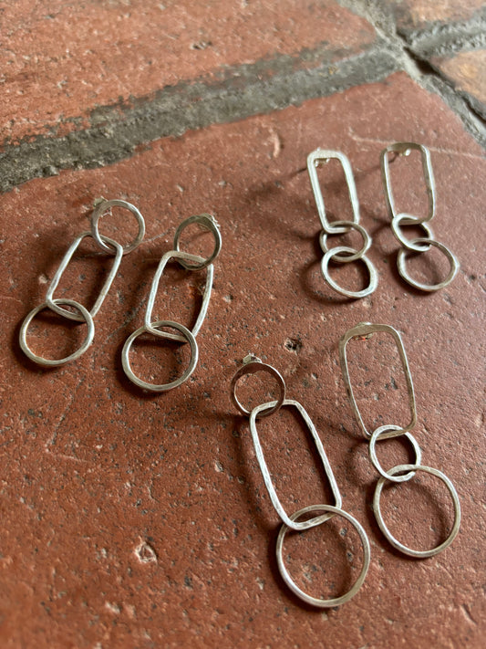 Sterling Silver Geometric Earrings