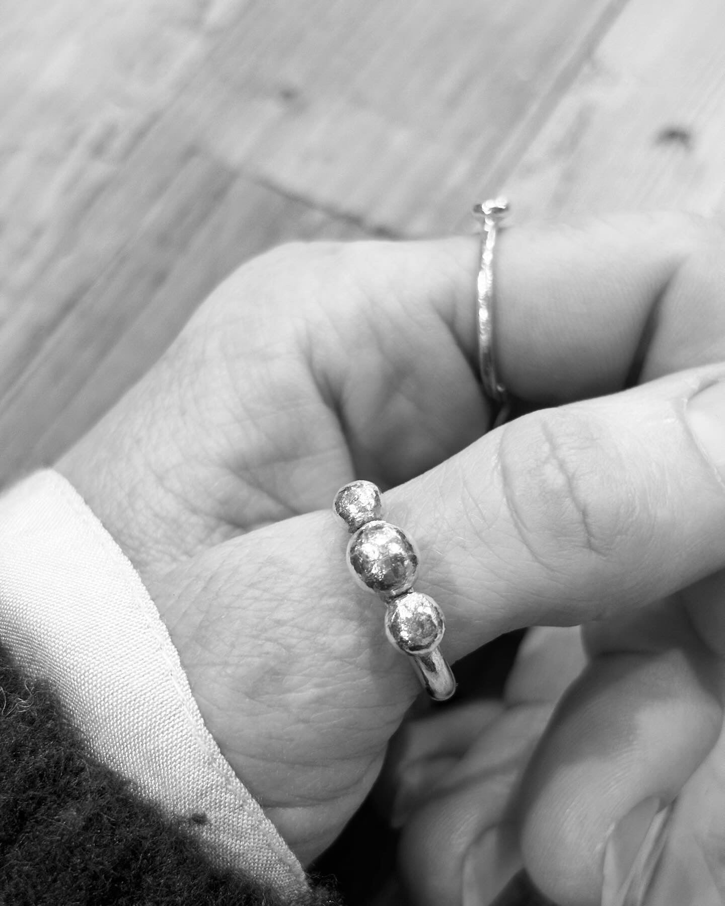 Sterling Silver Large Bobble Ring