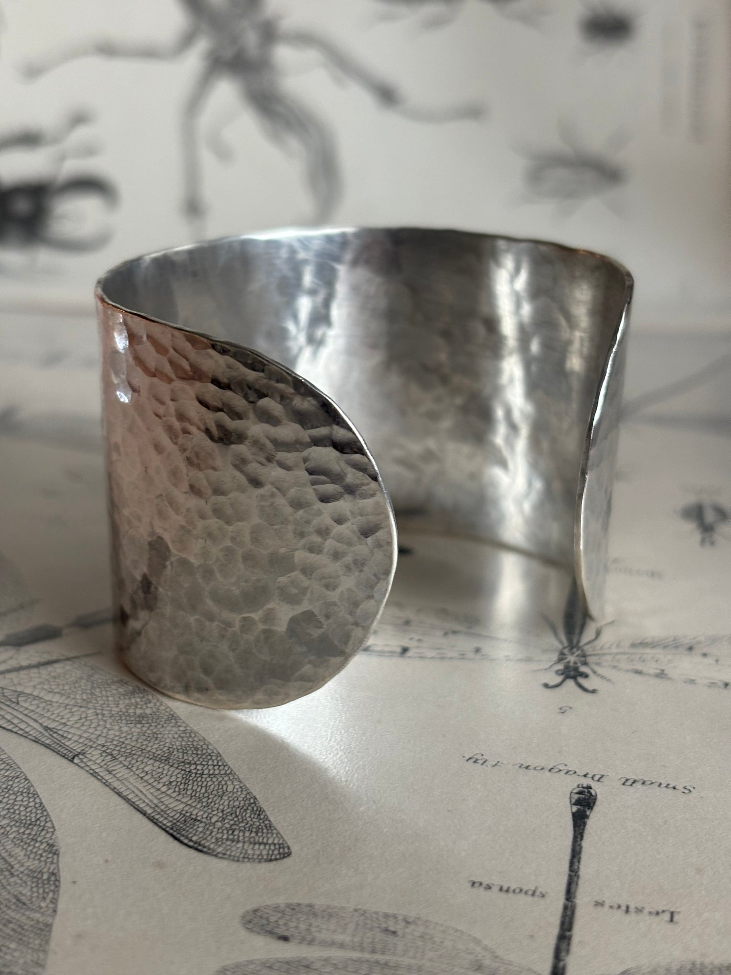 Sterling Silver Hammered Cuff Bangle