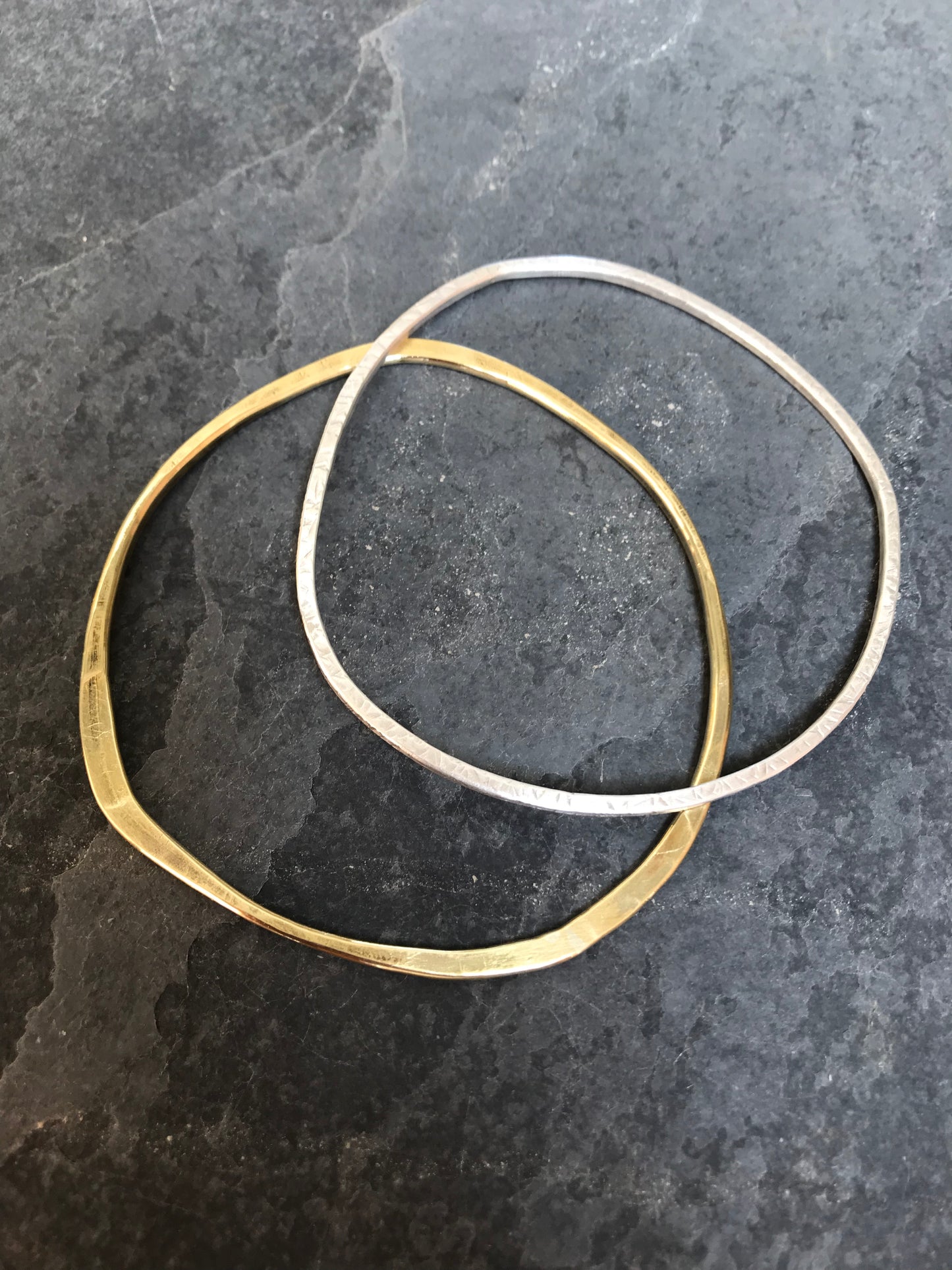 Brass or Copper Irregular Bangle