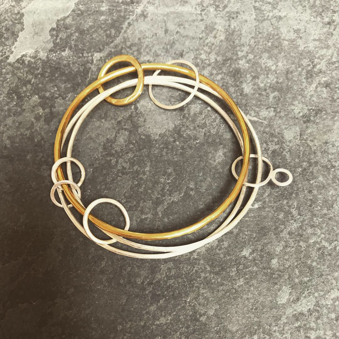 Silver/Brass or Copper Multi Bangle